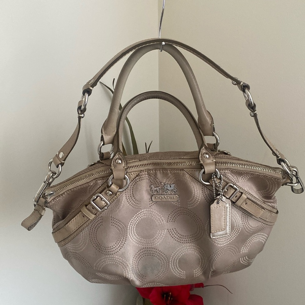 Coach Madison Op Art Sateen Shoulder Bag in Champagne Color G1093-15935